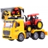 Zestaw pojazdów Ciężarówka + traktor żółto+czerwony
