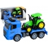 Zestaw pojazdów Ciężarówka + traktor niebiesko+zielony