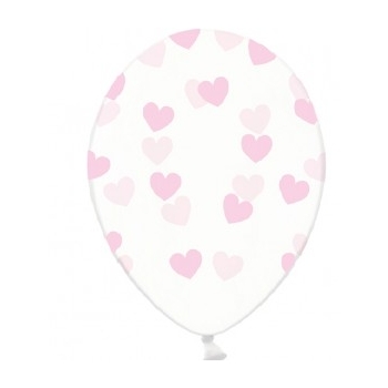 Balon lateksowy mleczny w serca różowe