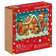 Puzzle 50 elem. drewniane Swiąteczne domek