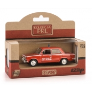 Pojazdy PRL Fiat 125P czerwony straż