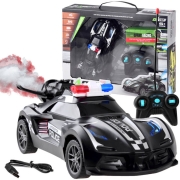 Auto policja zdalnie sterowane RC biało/czarne