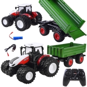 Traktor z przyczepą + światło zdalnie sterowany RC