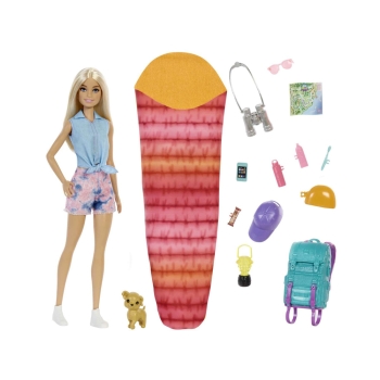 Lalka Barbie Malibu Camping podróżniczka+akcesoria