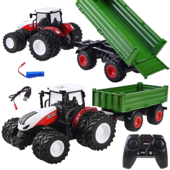 Traktor z przyczepą + światło zdalnie sterowany RC