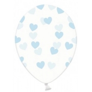 Balon lateksowy mleczny w serca niebieskie