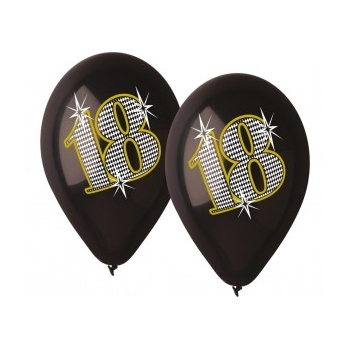 Balon lateksowy na 18 urodziny Czarny
