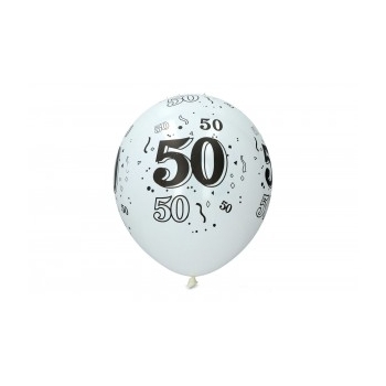 Balon lateksowy na 50 urodziny biały